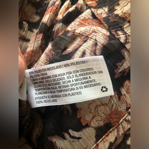 Knox Rose Women Brown Floral Blouse Size Medium - Picture 8 of 9